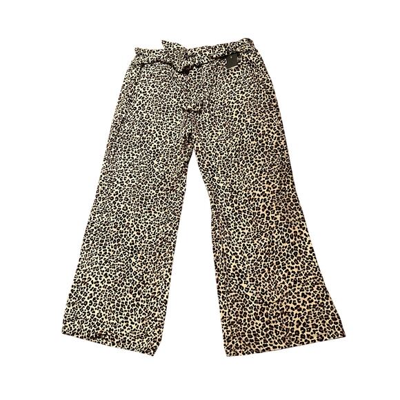 Robert Louis Leopard Wide Leg Pants High Rise Pull-On Brown/Multi Size XL NWT - Picture 1 of 4